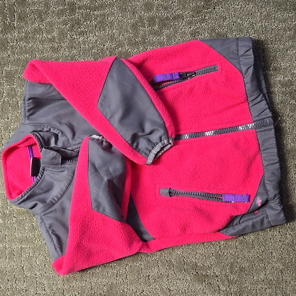 Children's Pink and Gray Fleece Jacket - Picture 2 of 5